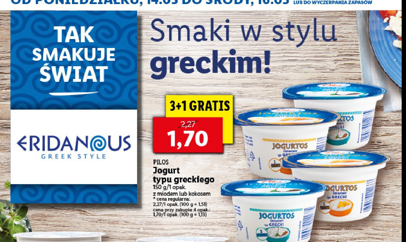 Jogurtos z miodem Eridanous promocja