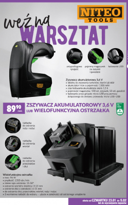 Zszywacz akumulatorowy 3.6 v Niteo tools promocja