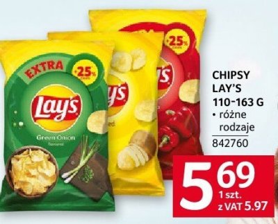 Chipsy Lay's 110-163 G różne rodzaje promocja w Selgros