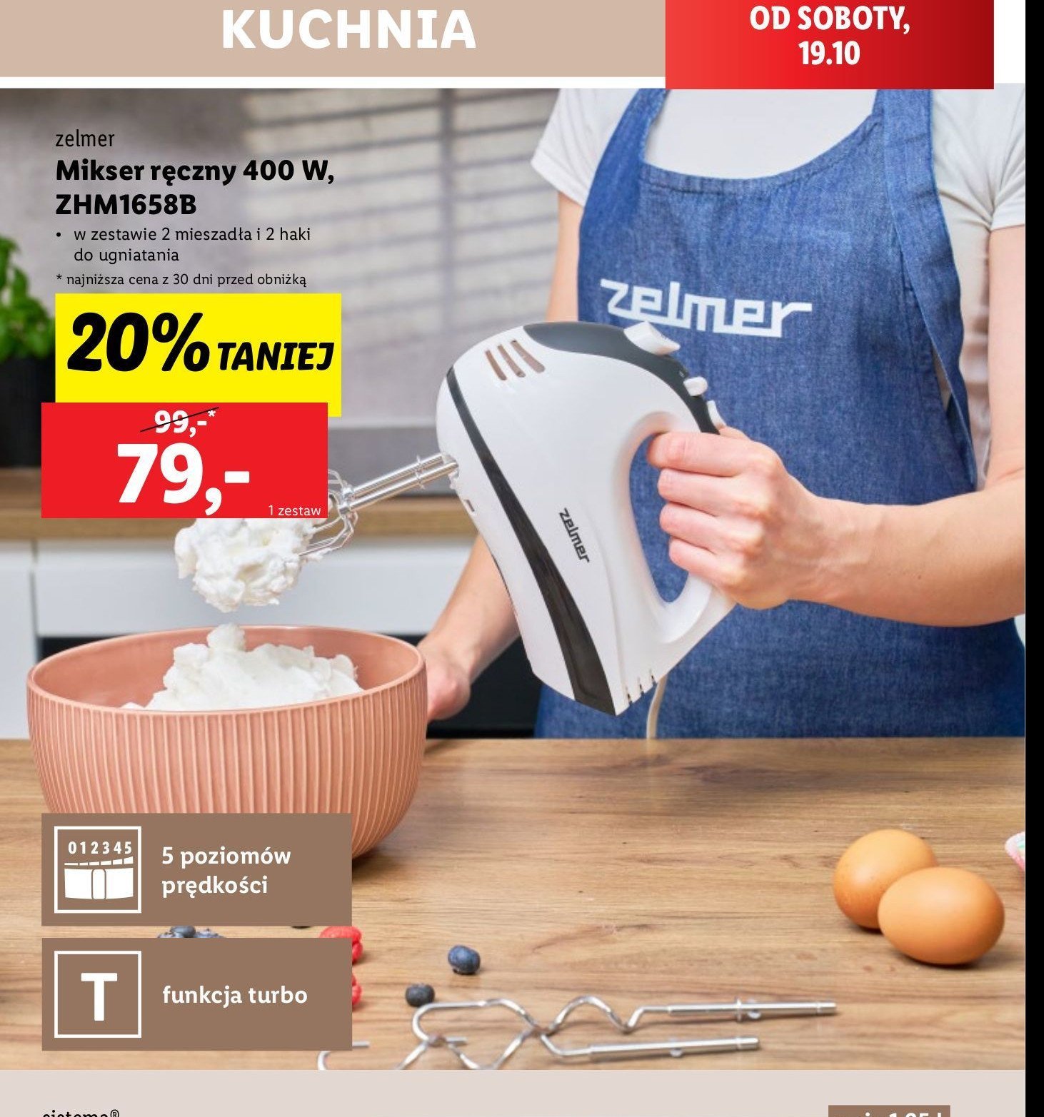 Mikser ręczny 400w zhm1658b Zelmer promocja w Lidl