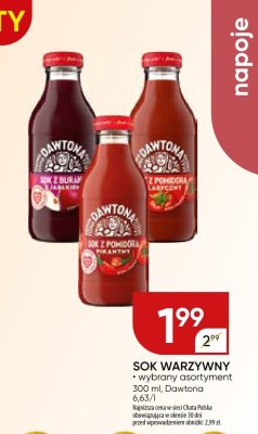 Sok warzywny wybrany asortyment Dawtona promocja w Chata Polska
