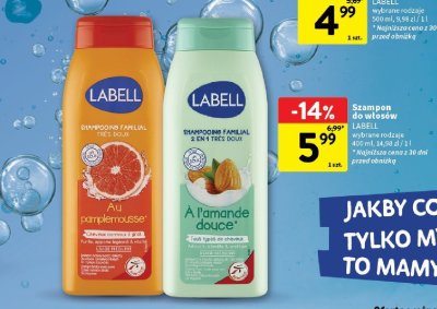 Szampon do włosów, wybrane rodzaje LABELL promocja w Intermarche