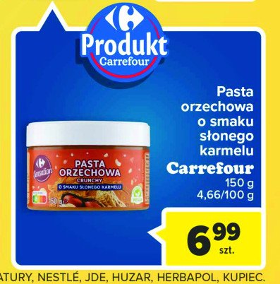 Pasta orzechowa crunchy o smaku s艂onego karmelu Carrefour sensation promocja