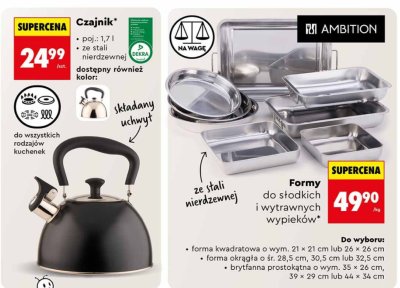 Forma okrągła o śr. 28,5 cm, 30,5 cm lub 32,5 cm promocja w Biedronka