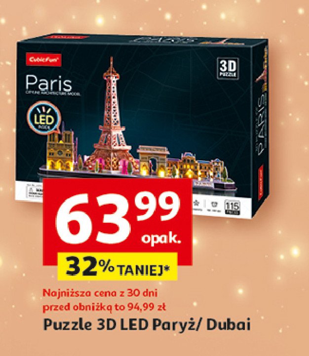 Puzzle 3d led paryż Cubicfun promocja