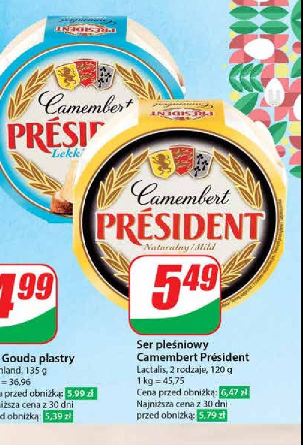 Ser pleśniowy lekki President camembert promocja