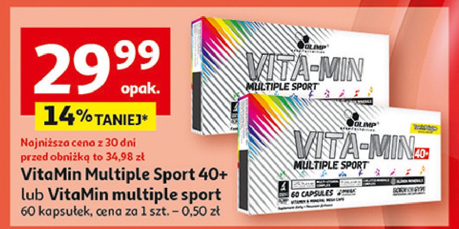 Witaminy dla osób sportowców Olimp sport nutrition vita-min multiple sport promocja w Auchan