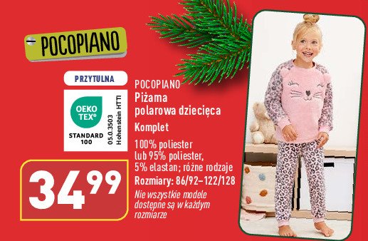 Piżama polarowa dziecięca 86/92-122/128 Pocopiano promocja w Woolworth