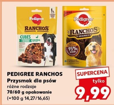 Przysmak dla psów Pedigree Ranchos różne rodzaje 70/60 g opakowanie promocja w Kaufland