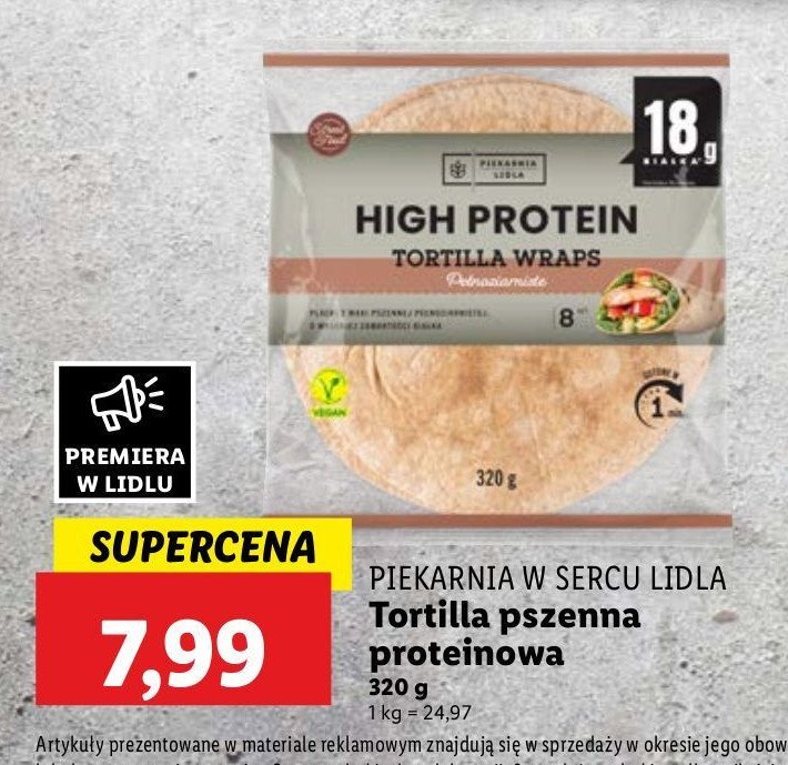 Tortilla pszenna proteinowa PIEKARNIA W SERCU LIDLA promocja