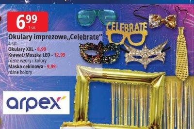 Okulary imprezowe "Celebrate" 4 szt. promocja w Leclerc