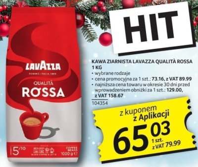 Kawa ziarnista Lavazza Qualità Rossa 1 kg wybrane rodzaje promocja w Selgros