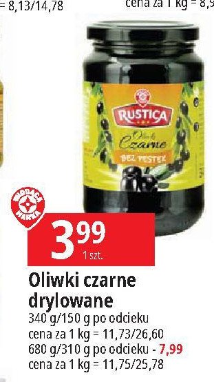 Oliwki czarne drylowane Wiod膮ca marka rustica promocja