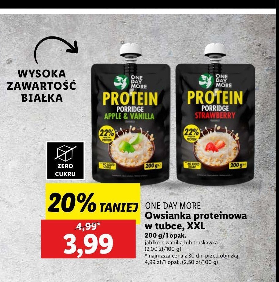 Owsianka proteinowa jabłko i wanilia One day more promocja