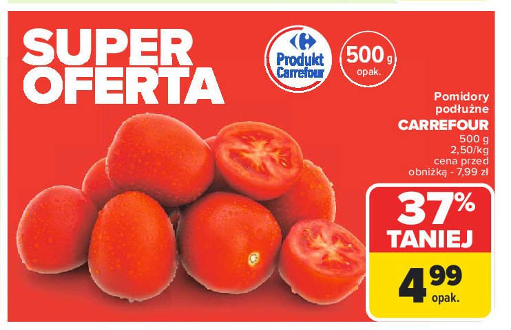 Pomidory podłużne Carrefour promocja w Carrefour Market