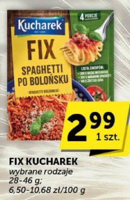 Fix Spaghetti po bolońsku Kucharek promocja w Euro Sklep