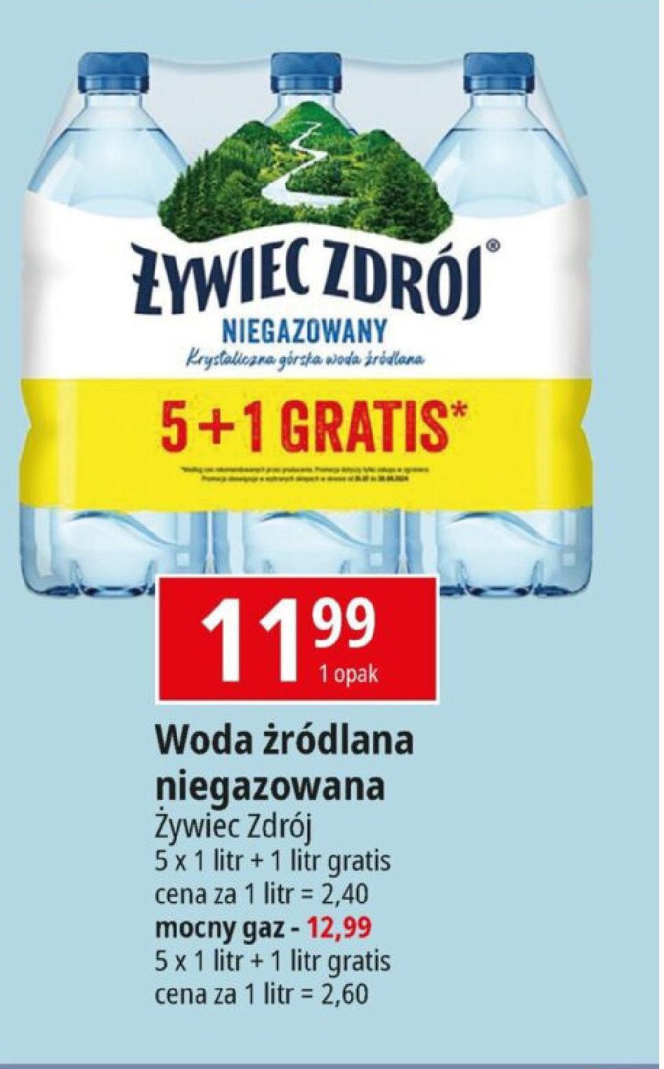 Woda mocny gaz Żywiec zdrój promocja