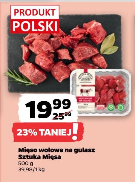 Mięso wołowe na gulasz SZTUKA MIĘSA NETTO promocja