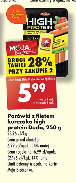 Parówki z filetem z kurczaka z oliwą z oliwek Silesia duda high protein promocja