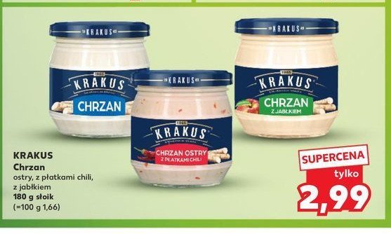 Chrzan ostry z płatkami chili Krakus maspex promocja w Kaufland