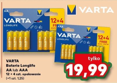 Baterie Longlife VARTA AA lub AAA promocja w Kaufland