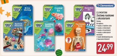 Zestawy naukowe z akcesoriami Clementoni, różne rodzaje promocja w Aldi