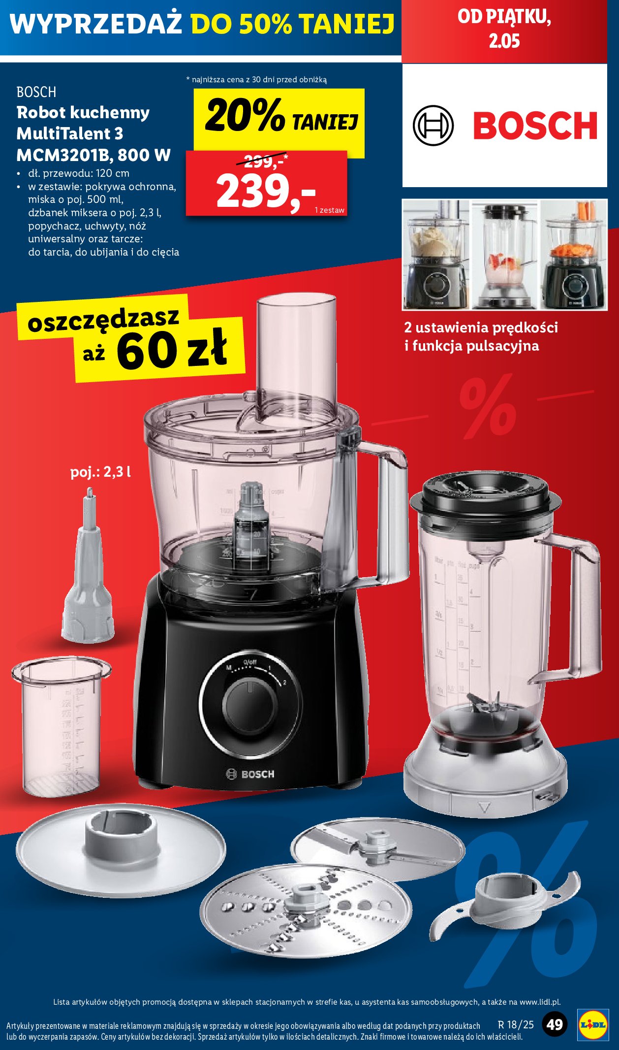 Robot kuchenny multitalent 3 800w Bosch promocja
