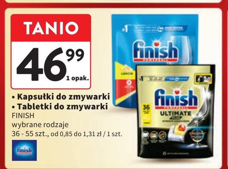 Tabletki do zmywarek lemon Finish power all in 1 promocja