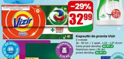 Kapsułki do prania Vizir + Fairy Efekt promocja w Dino