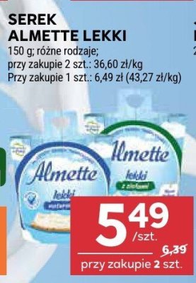Serek ALMETTE LEKKI 150g promocja w Stokrotka