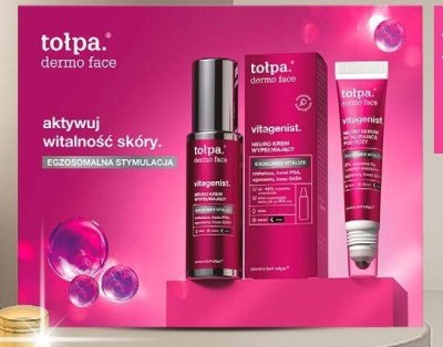 Zestaw TOŁPA Vitagenist: krem wypełniający 50 ml + serum rewitalizujące pod oczy 15 ml promocja w Hebe