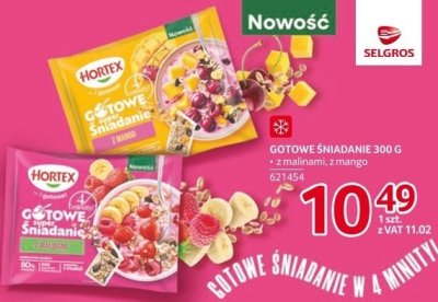 Gotowe śniadanie z malinami, z mango 300g promocja w Selgros