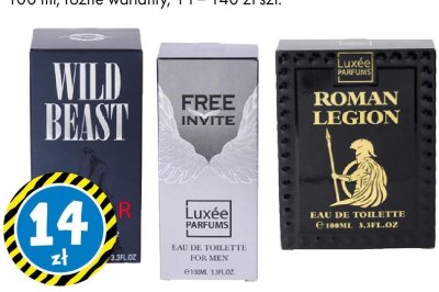 Perfumy męskie Wild Beast, Free Invite, Roman Legion, 100 ml, różne warianty promocja w Tedi