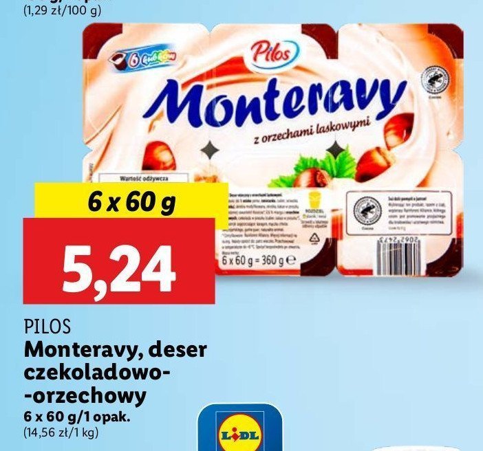 Deser mleczny czekoladowy Pilos monteravy promocja