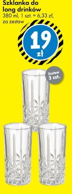 Szklanka do long drinków promocja w Tedi