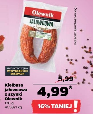 Kiełbasa jałowcowa z szynki Olewnik promocja