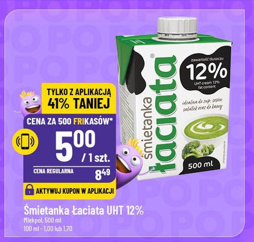 Śmietanka 12 % Łaciata promocja w POLOmarket