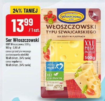 Ser Włoszczowski typu szwajcarskiego promocja w POLOmarket