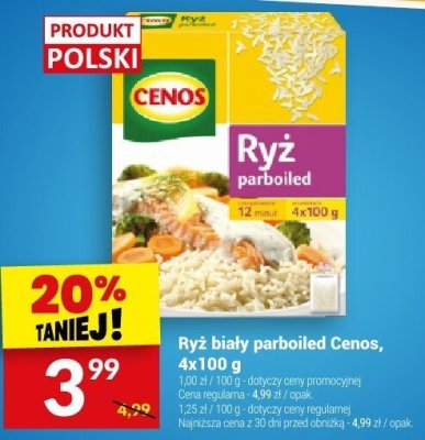 Ryż biały parboiled Cenos, 4x100 g promocja w Twój Market