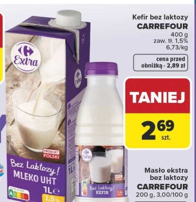 Masło ekstra bez laktozy CARREFOUR promocja w Carrefour