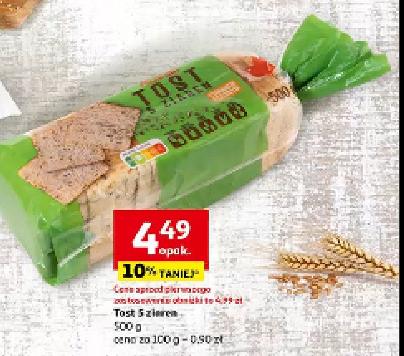 Chleb tostowy 5 ziaren Auchan różnorodne (logo czerwone) promocja