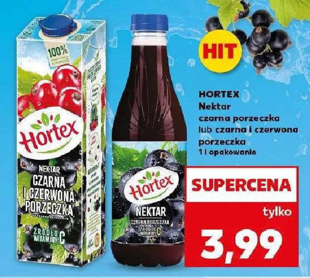 Nektar czarna i czerwona porzeczka Hortex promocja