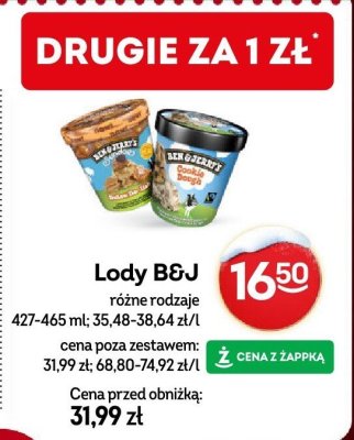 Lody B&J różne rodzaje promocja w Żabka