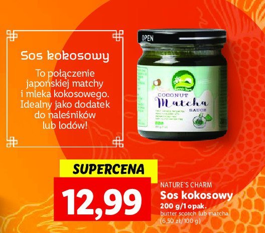 Sos kokosowy butter scotch Nature's charm promocja