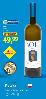 Wino Sote białe półwytrawne promocja w Lidl