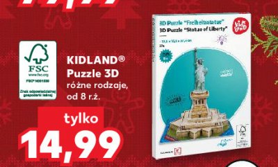 Puzzle 3d statua wolno艣ci Kidland promocja