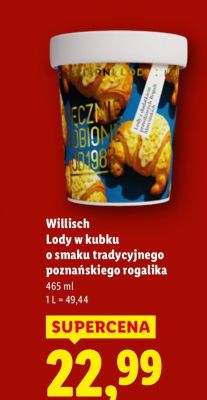 Lody w kubku o smaku tradycyjnego poznańskiego rogalika promocja w Lidl