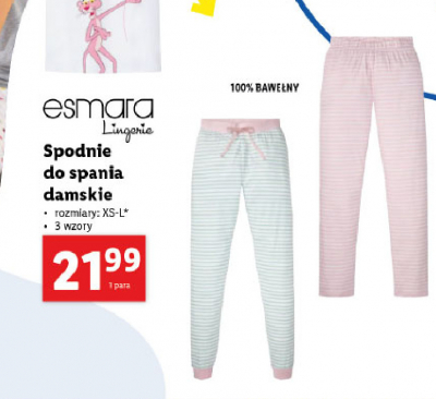 Spodnie do spania xs-l Esmara lingerie promocja