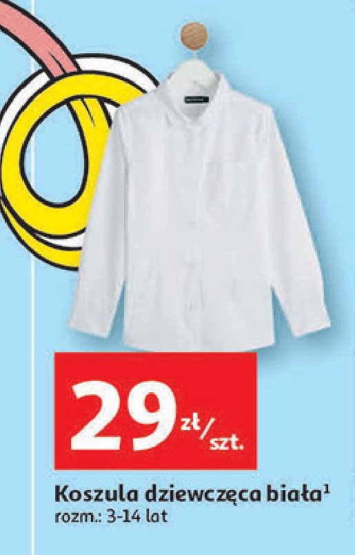 Koszula dziewczęca 3-14 lat biała Auchan inextenso promocja