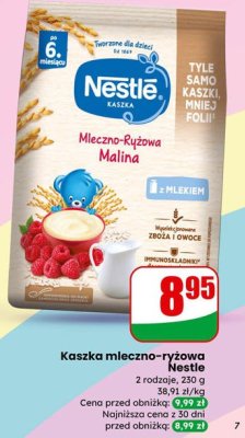 Kaszka mleczno-ryżowa Nestle 2 rodzaje promocja w Dino